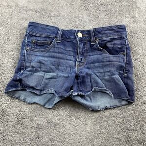 American‎ Eagle Super Stretch Shorts Womens 4 Blue Cut Off